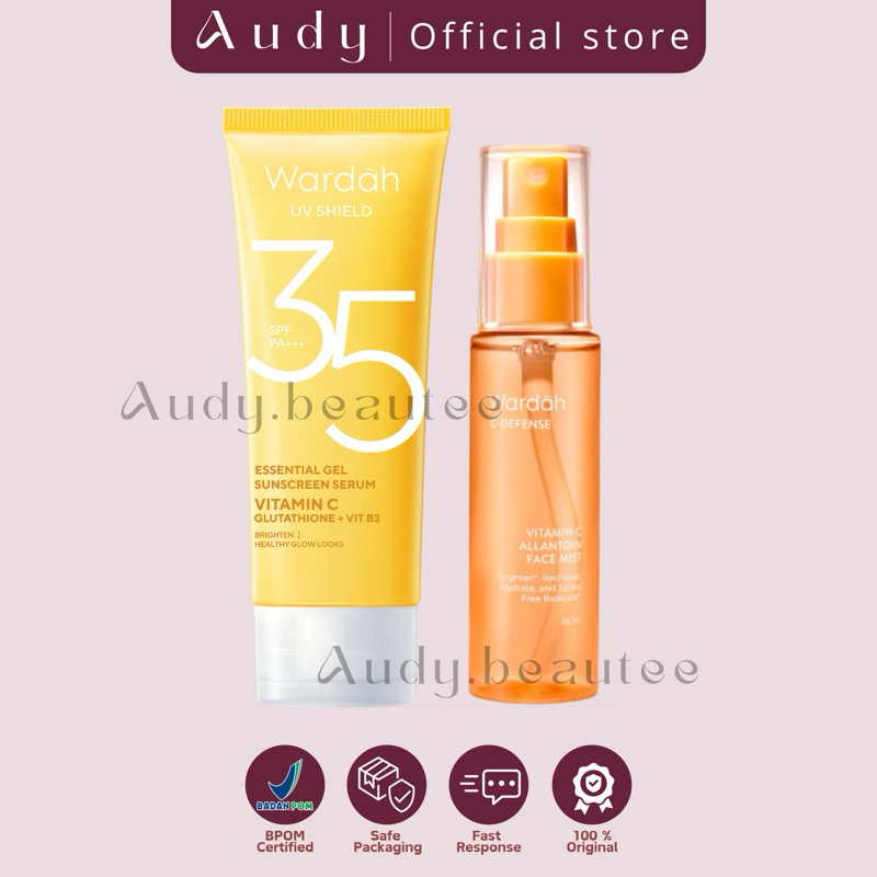 AUDYBEAUTEE - Paket Wardah Your Daily to Go Bundle UV Shield Sunscreen + C-Defense Vitamin C Allanto
