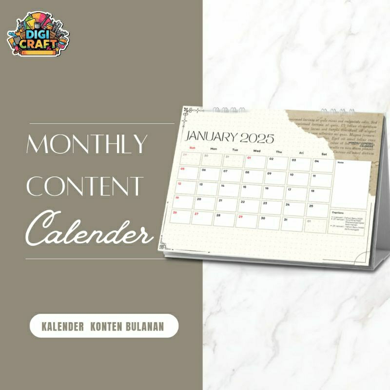 

Kalender Konten Bulanan Aesthetic dan Premium 2025