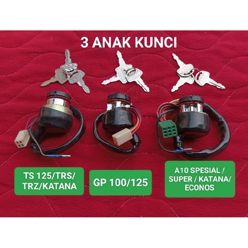 KUNCI KONTAK SUZUKI TS 125 , TRS , TRZ , GP 100 , GP 125 , A100 , SPESIAL , KATANA X SUPER , ECONOS