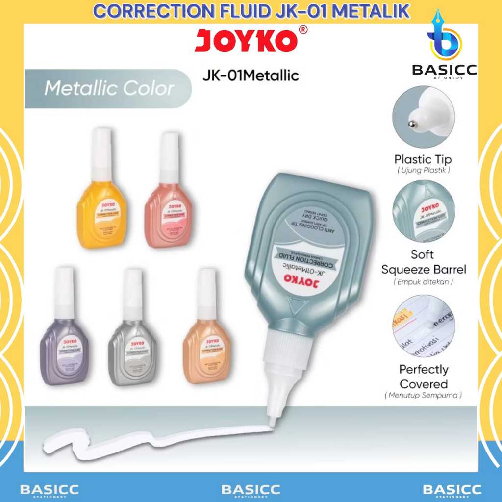 

Joyko Correction Fluid JK-01 Metallic Cairan Penghapus Koreksi Tip-Ex | @1Pcs
