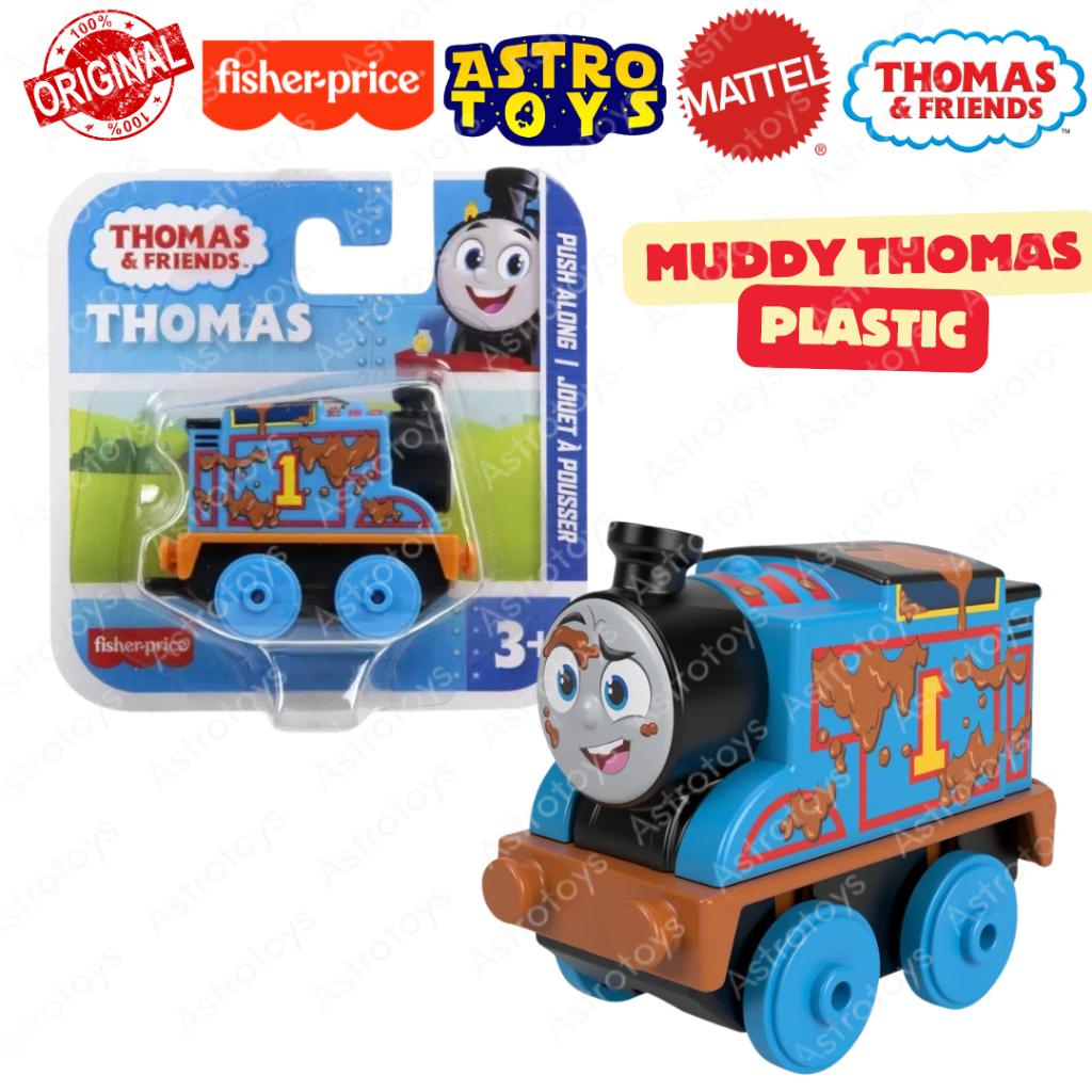 Thomas and Friends Muddy Thomas Plastic Push Along Fisher Price Original Mattel / Diecast Kereta Api