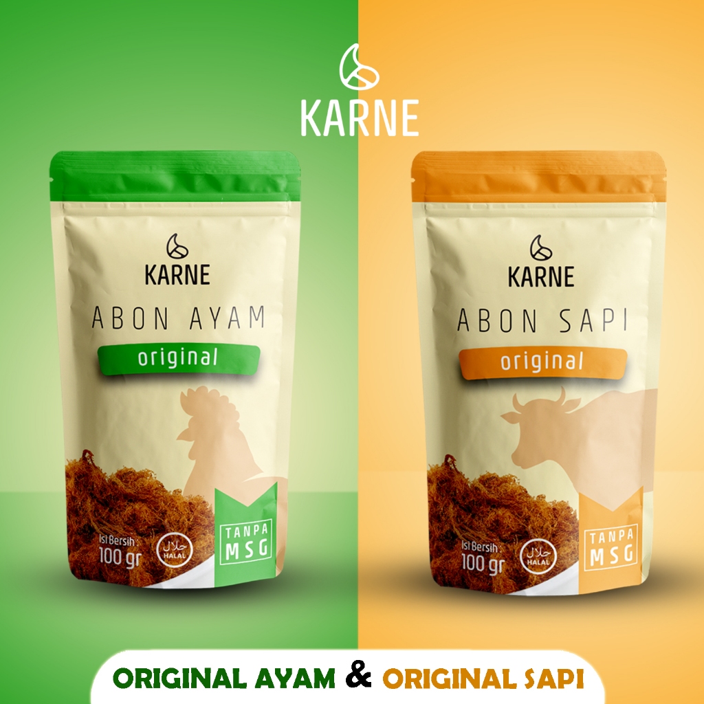 

Karne Abon Sapi Original dan Abon Ayam Original Non MSG Double Pack