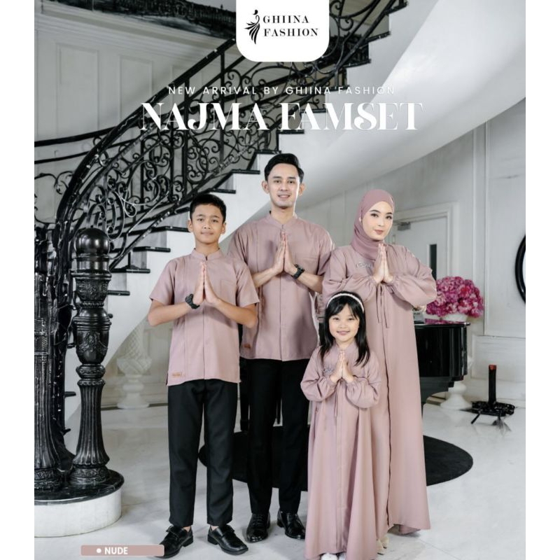 Sarimbit Ghiina 2025 - Najma Family Set by Ghiina Fashion || Gamis Koko Dewasa & Anak Eid Series Cou