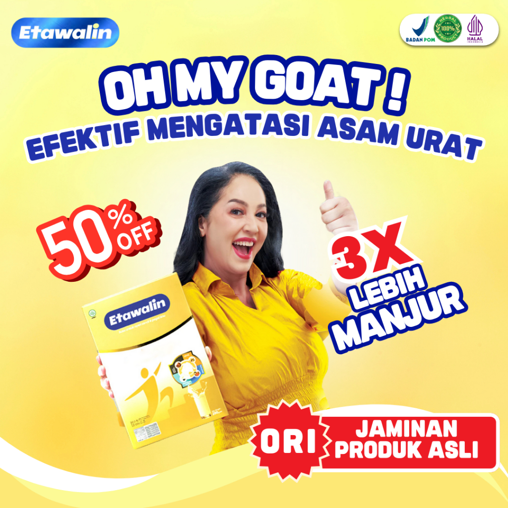 

ETAWALIN Original Susu Kambing Etawa Herbal Cegah Syaraf Kejepit Tulang Rematik Asam Urat Kolesterol