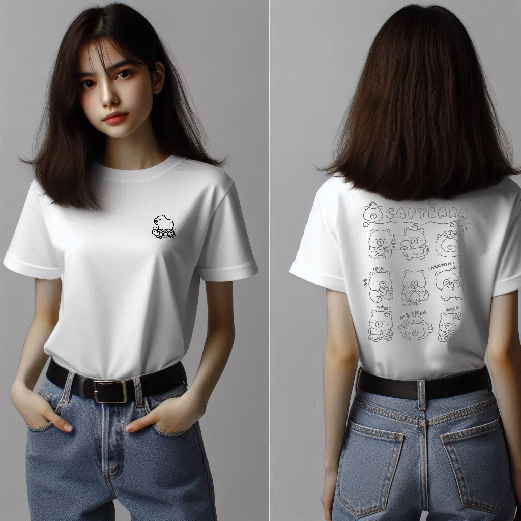 Kaos T-shirt Sablon Capybara