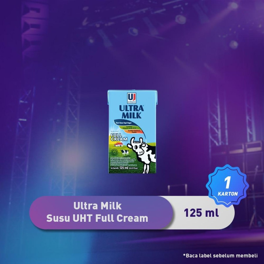 

Ultra Milk Susu UHT Full Cream 125ml 1 karton (40 pcs) - 1 ctn (40pcs)
