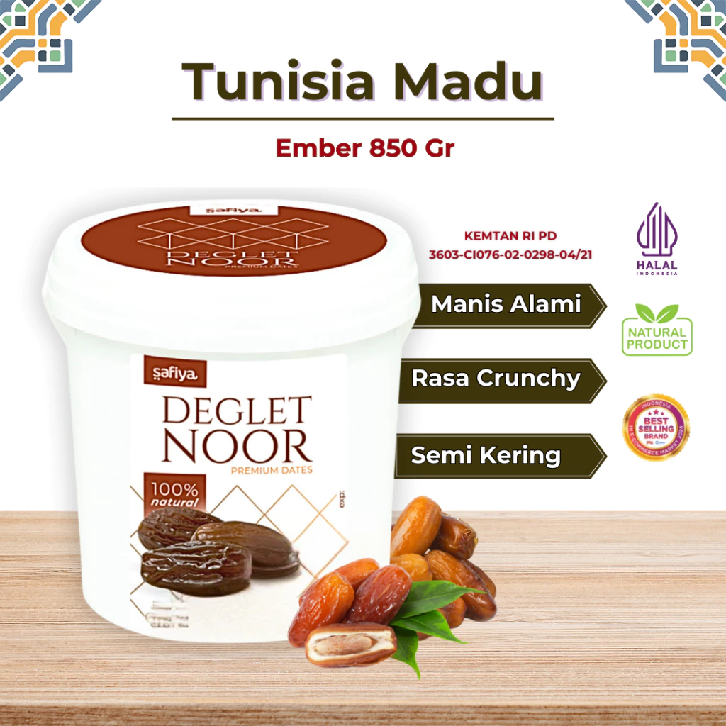 

SUPER PREMIUM !! Kurma Tunisia Madu Ember 850gr Safiya