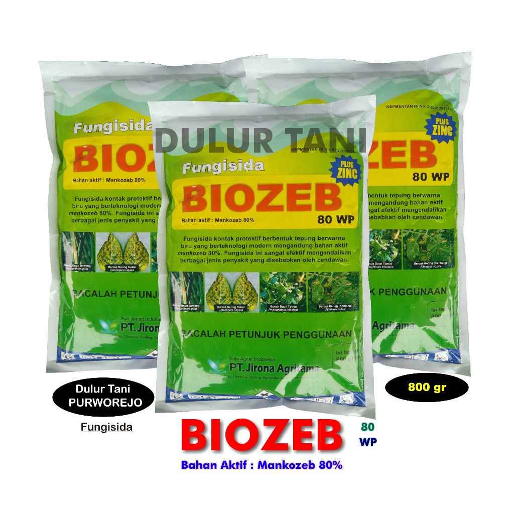 Fungisida BIOZEB 800 Gram Bahan Aktif Mankozeb 80%