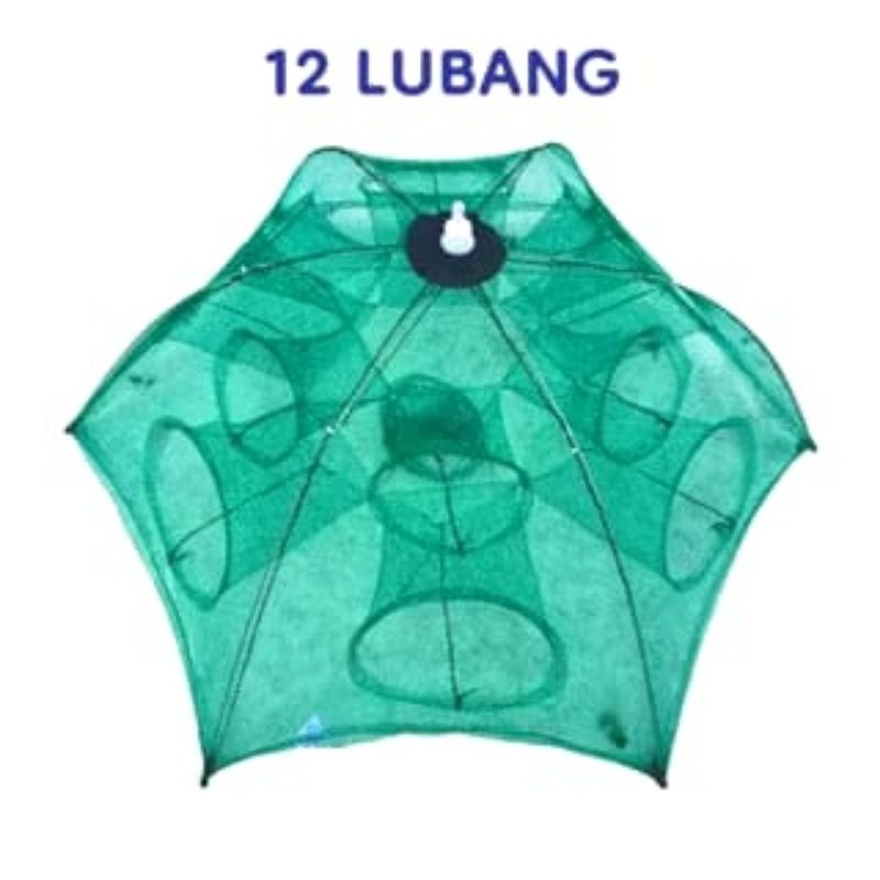 Perangkap Bubu Payung 12 LUBANG Alat Jaring Pancing Jala Ikan Udang Kepiting Lele Lobster Sungai Lau