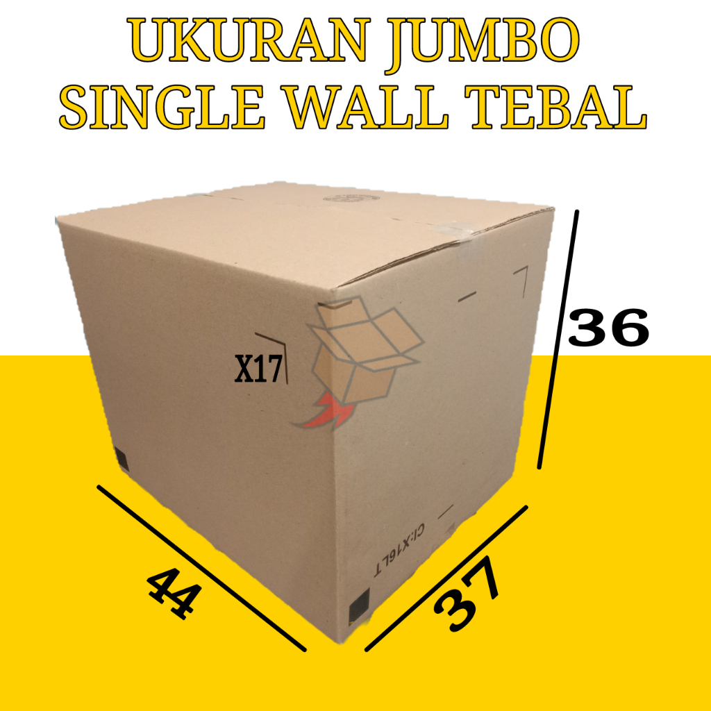 

(X17) Kardus Bekas Besar Jumbo Tebal 1 Layer Single Wall Pindahan Packing Tambahan 44 x 37 x 36