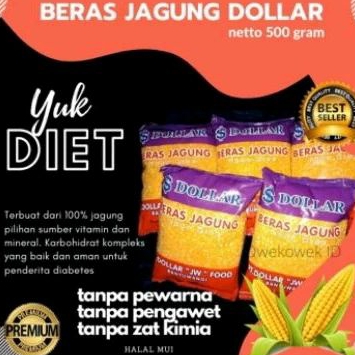

Beras Jagung Organik Merk Dollar 500Gram