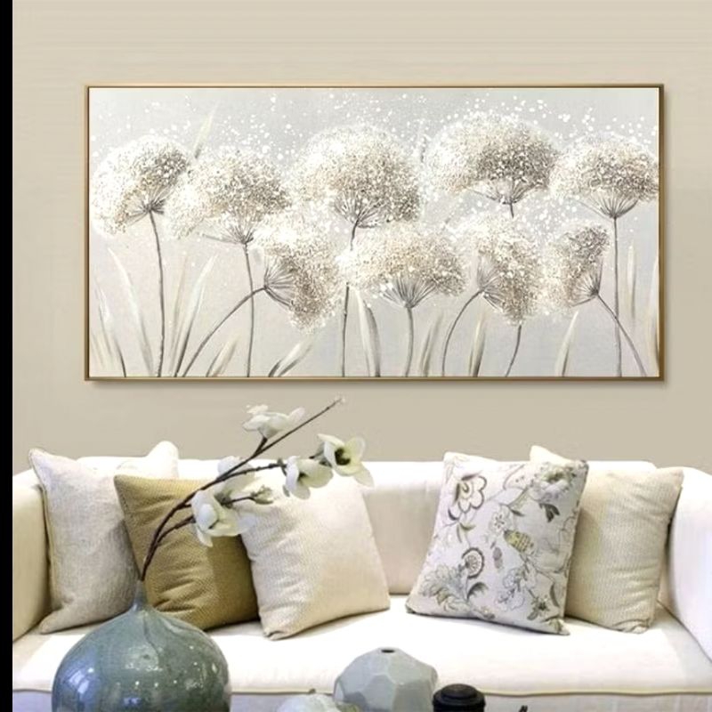 Hiasan Dinding Aesthetic Lukisan Kanvas Bunga Dandelion