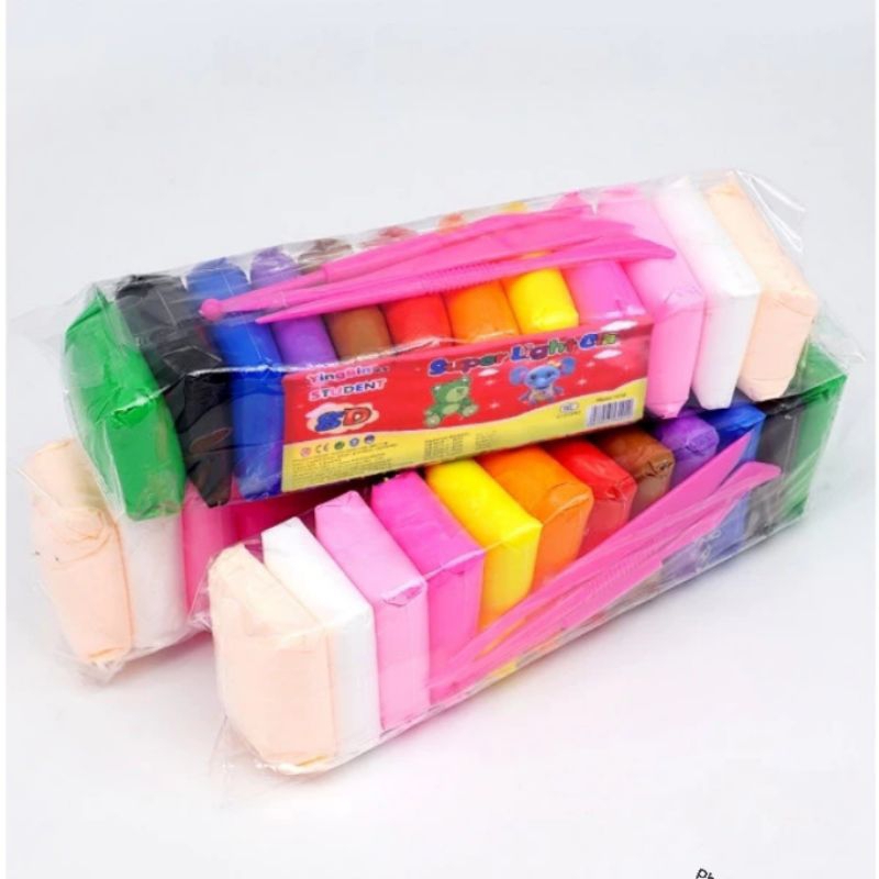 Clay Mainan Anak isi 12pcs / Mainan Edukasi Lilin Anak / Mainan Anak Clay Isi 12 Warna