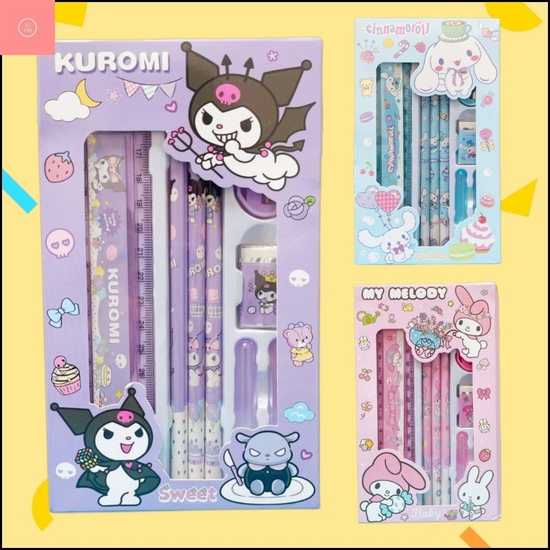 

Study Set Alat Tulis Stationery Souvenir Anak Ulang Tahun Kuromi Melody Cinnamoroll