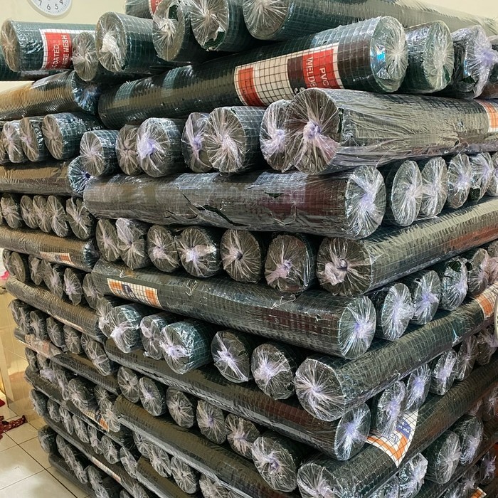 SAB Kawat loket pvc ram ayakan 1/2 INCH 10m kandang tambak Kawat Ram Loket PVC Hijau Ayakan Kandang 