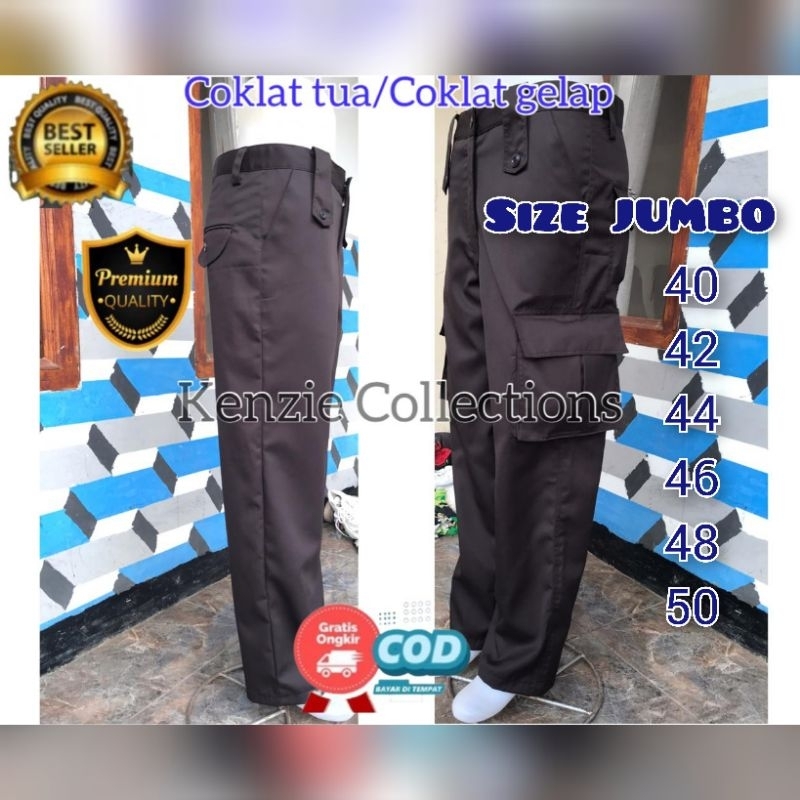CELANA SATPAM PDH PDL COKLAT'TUA JUMBO