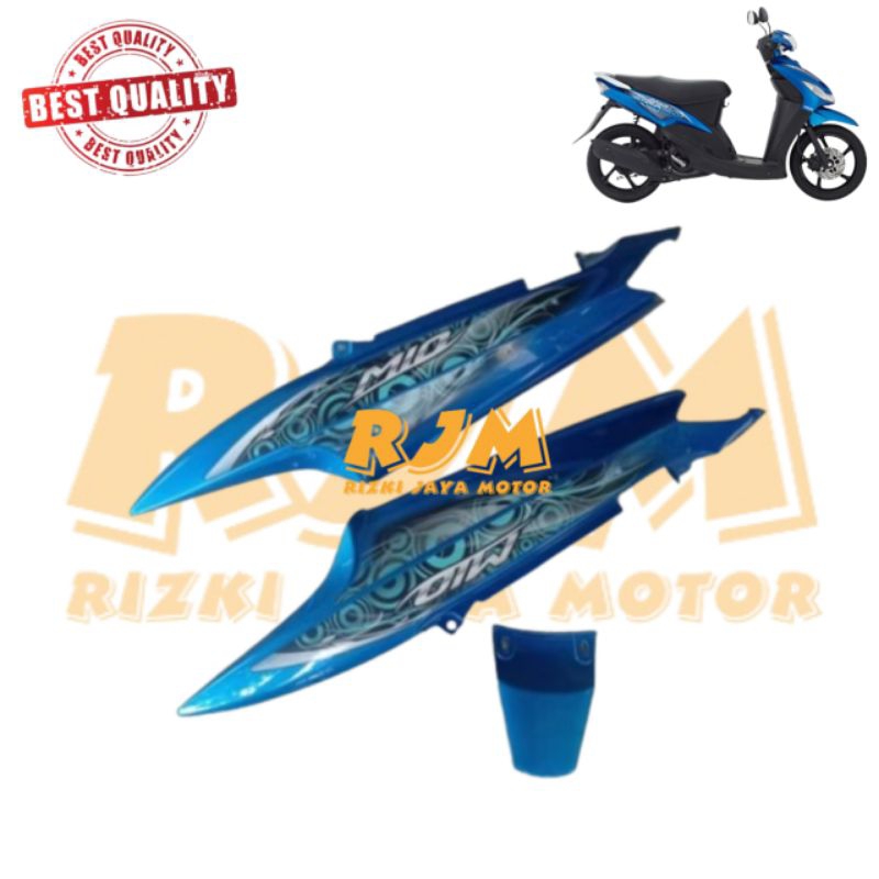 BODY BELAKANG KANAN KIRI MIO SMILE BIRU MUDA PLUS STRIPING