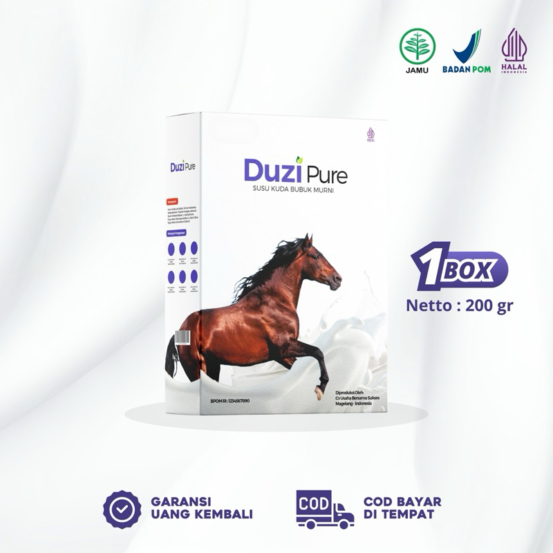 

Duzi Pure Susu Kuda Liar Lombok 1 box 200gr