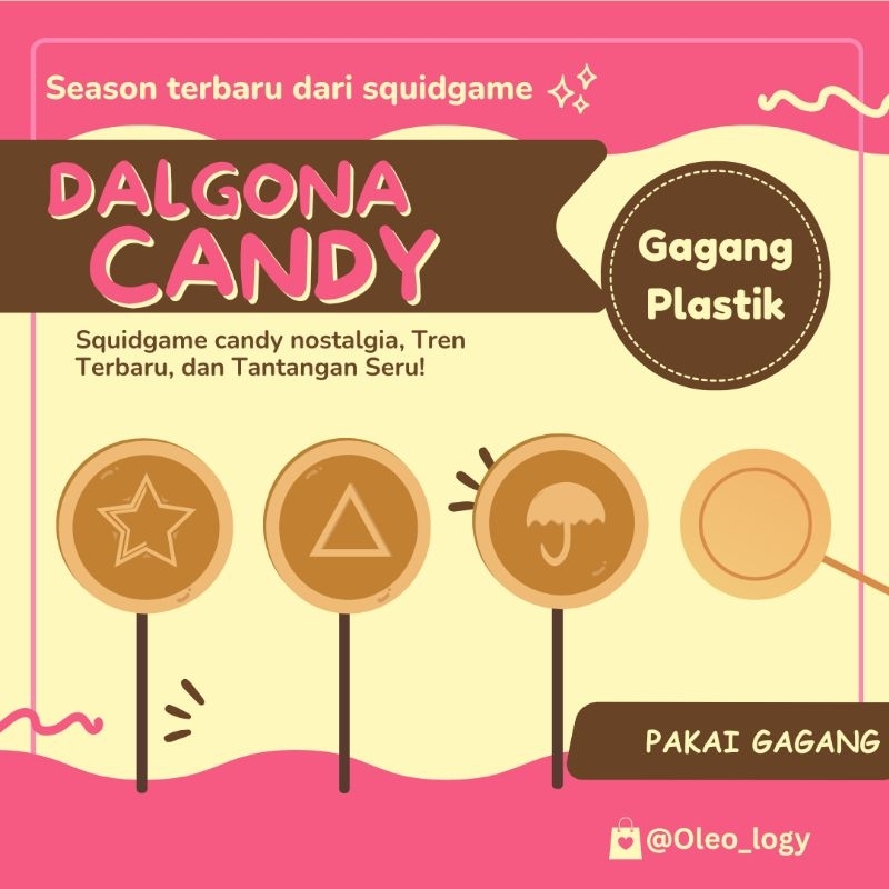 

Dalgona candy pakai gagang / Permen dalgona / lolipop / permen viral korea / squid game candy