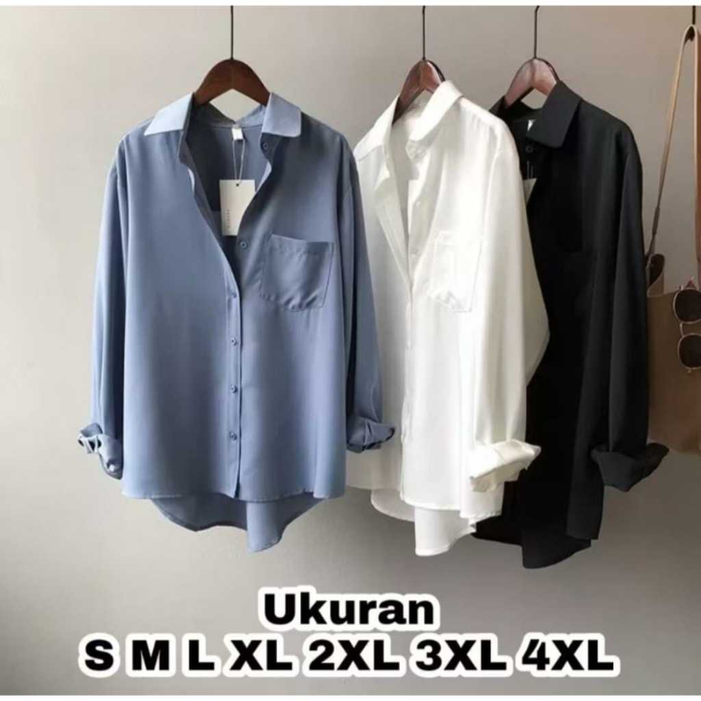ATASAN WANITA KEMEJA KERJA WANITA BIG SIZE LENGKAP JUMBO KEMEJA XOXO