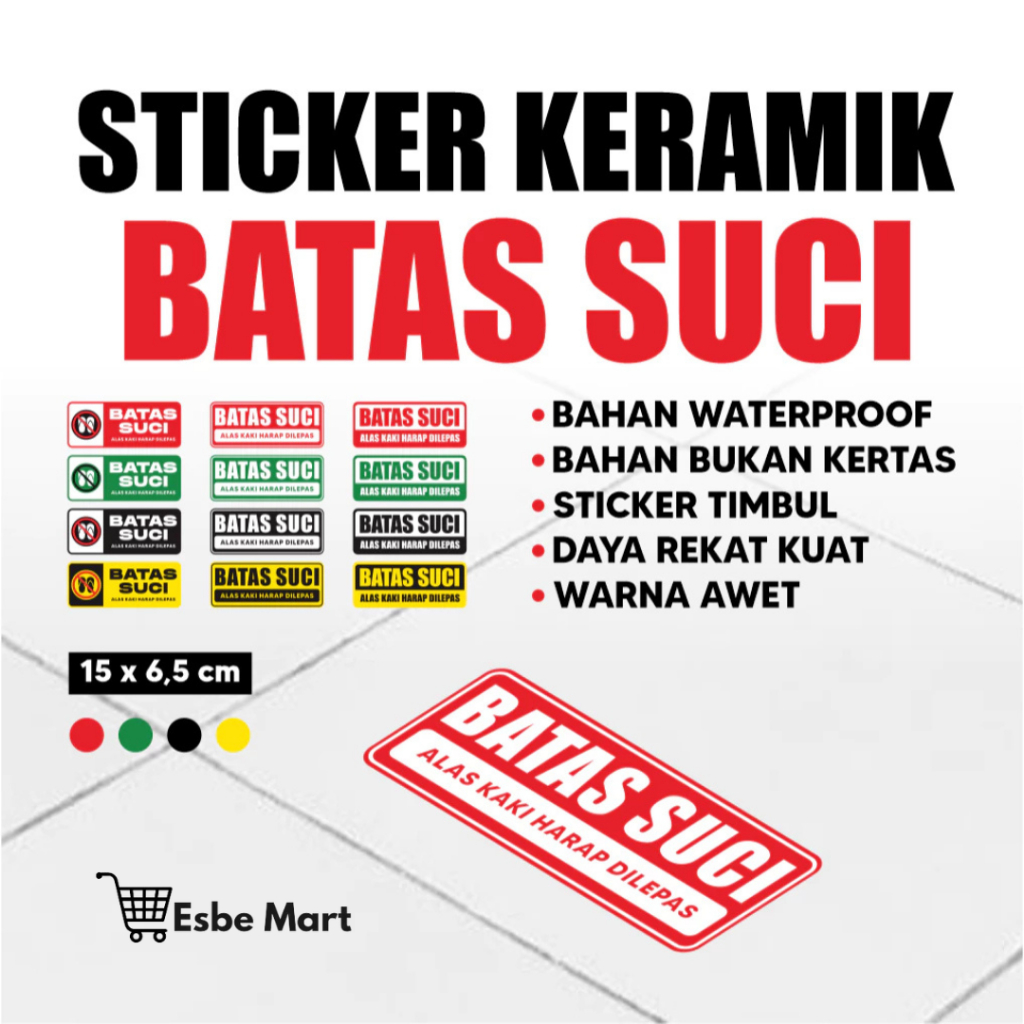 

Sticker Batas Suci Masjid/Mushola 15x6.5 cm – Tahan Lama & Tidak Mudah Mengelupas