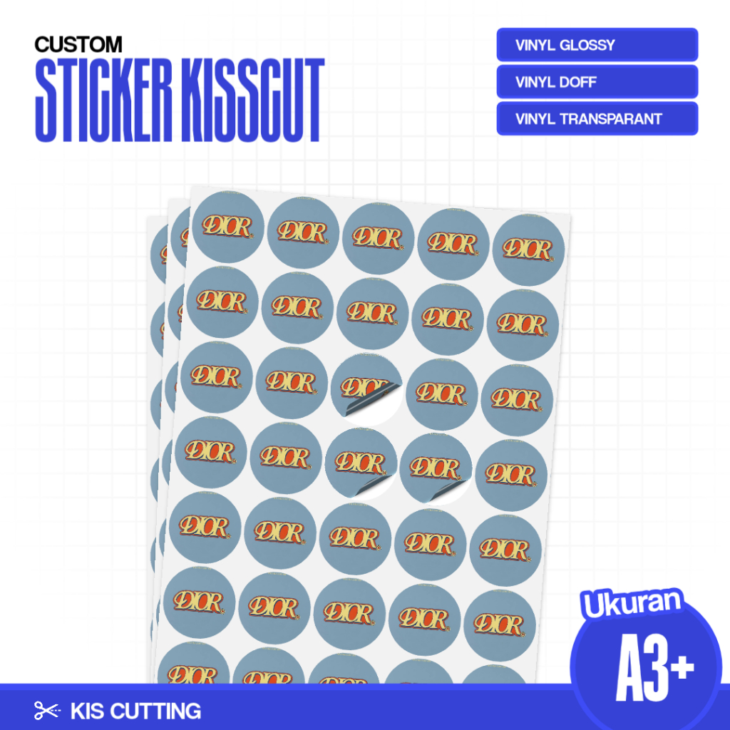 

Custom Sticker Vinyl – Glossy, Doff, Transparan | Cetak Sticker Kiss Cut A3+