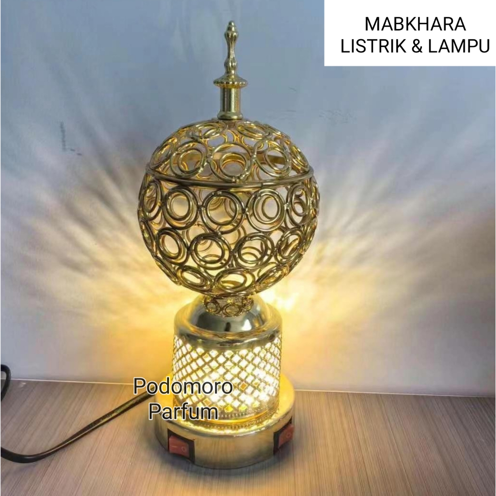 Mabkhara Listrik dan Lampu Tempat Bakaran Buhur Wadah Bukhur Dupa Elektrik Besar