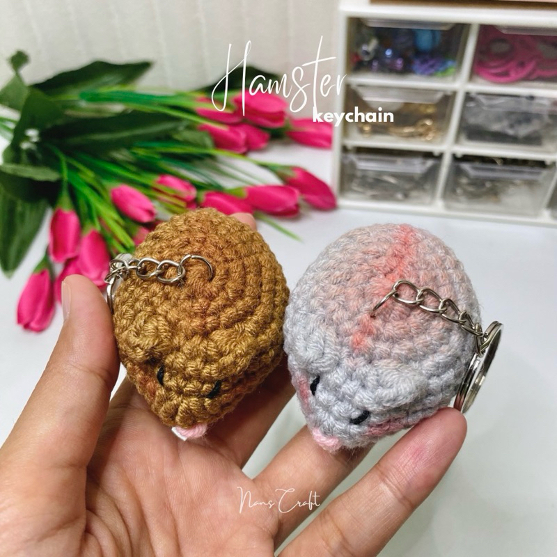NANSCRAFT-hamster keychain/ amigurumi hamster/ ganci rajut hamster