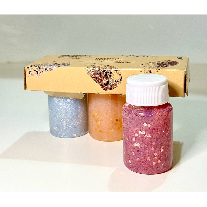 

FLYING TIGER Glitter Glue Glimmerlim 3 Pcs Mix Color Lem Gliter Original