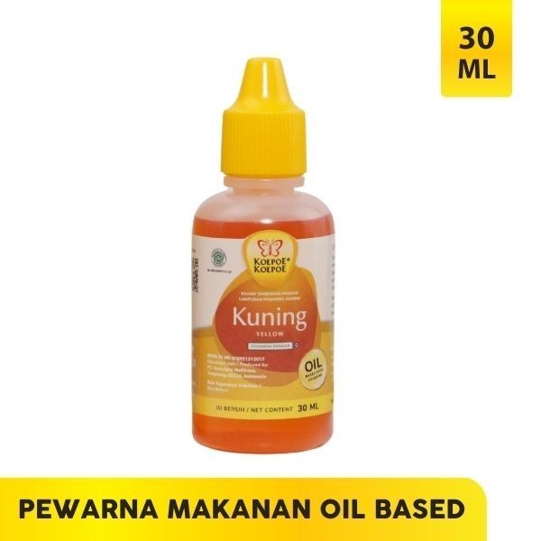 

KOEPOE OIL BASE Warna KUNING 30ml Pewarna Makanan Food Grade Coloring Sumbo Yellow Bahan Campuran Adonan Macaroon Buttercream Icing Sugar Kue Roti Cookies Basis Minyak Original Murah Malang Jatim