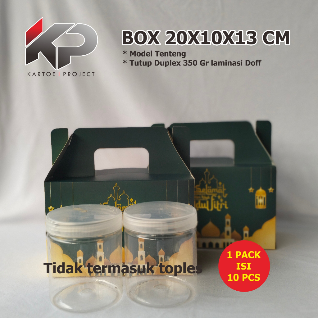 

BOX TENTENG IDUL FITRI UKURAN 20X10X13 CM TOPLES TABUNG 300 - 600 ML
