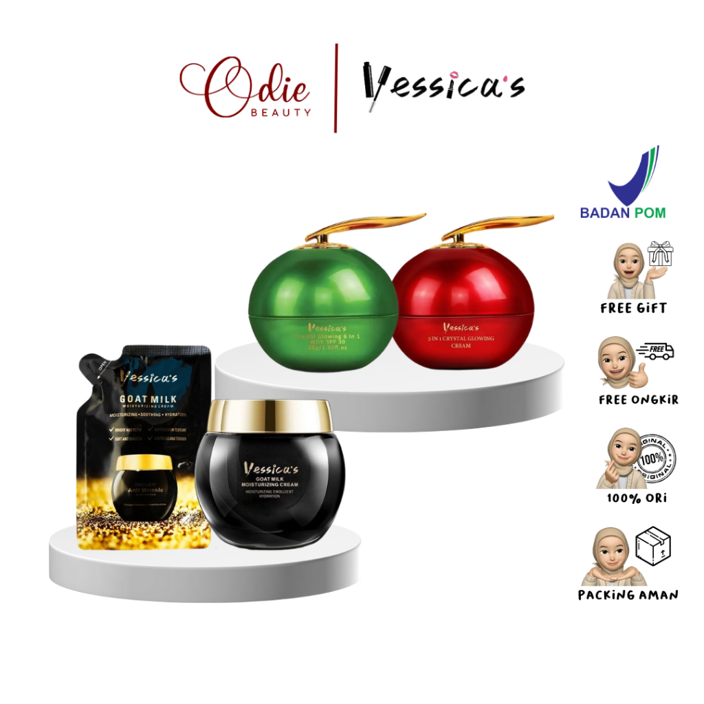 YESSICA Apple Hijau Yessica 5in1 Crystal Glowing Yessica's Moisturizer Cream Goat Milk