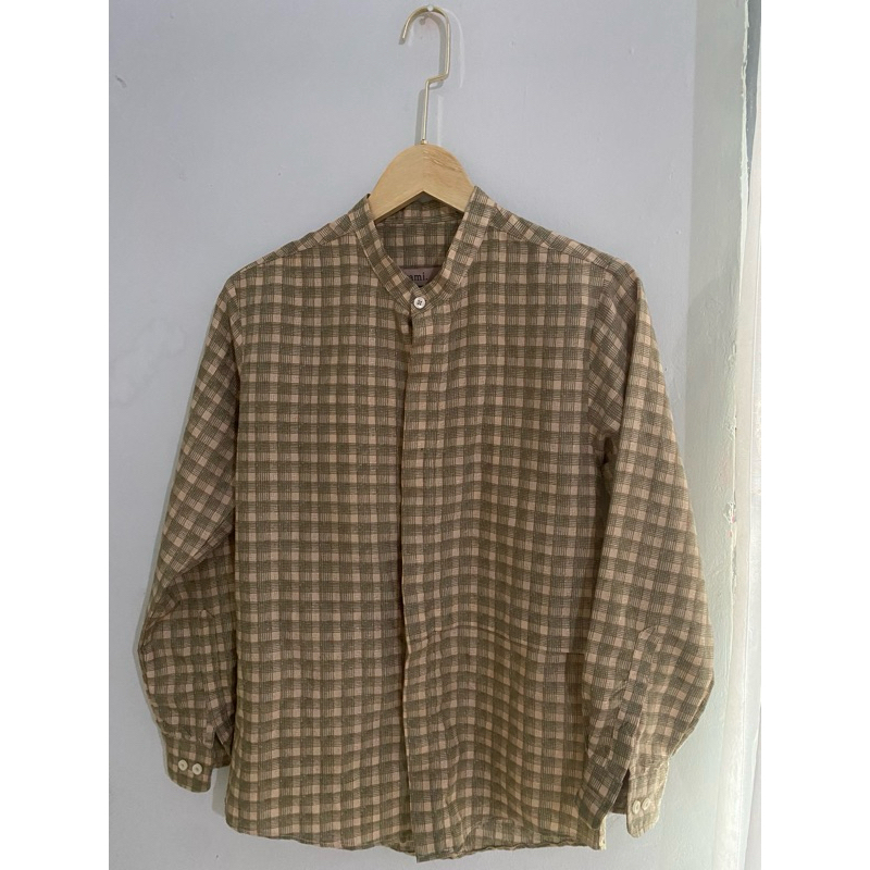 preloved koko kami kamiidea kamidea muslim laki laki pria cowok kotak flanel kerah shanghai sanghai 