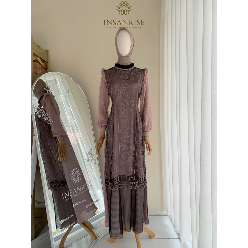 Insanrise-official Dress Aqhila Hijab Brukat mewah simpel elegant