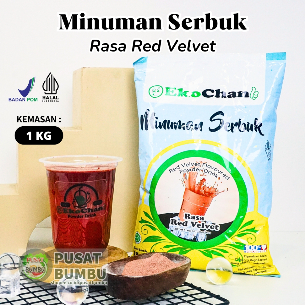 

Bubuk Minuman Rasa Red Velvet 1 kg EkoChan / Serbuk Minuman Instan / Powder Drink Milkshake