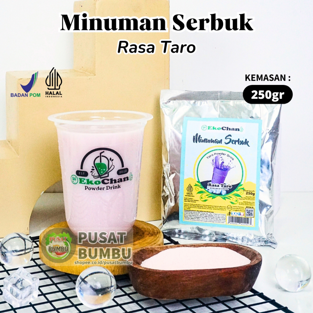 

Bubuk Minuman Rasa Taro 250 Gram / Powder Drink EkoChan / Serbuk Minuman Instan / Pusat Bumbu