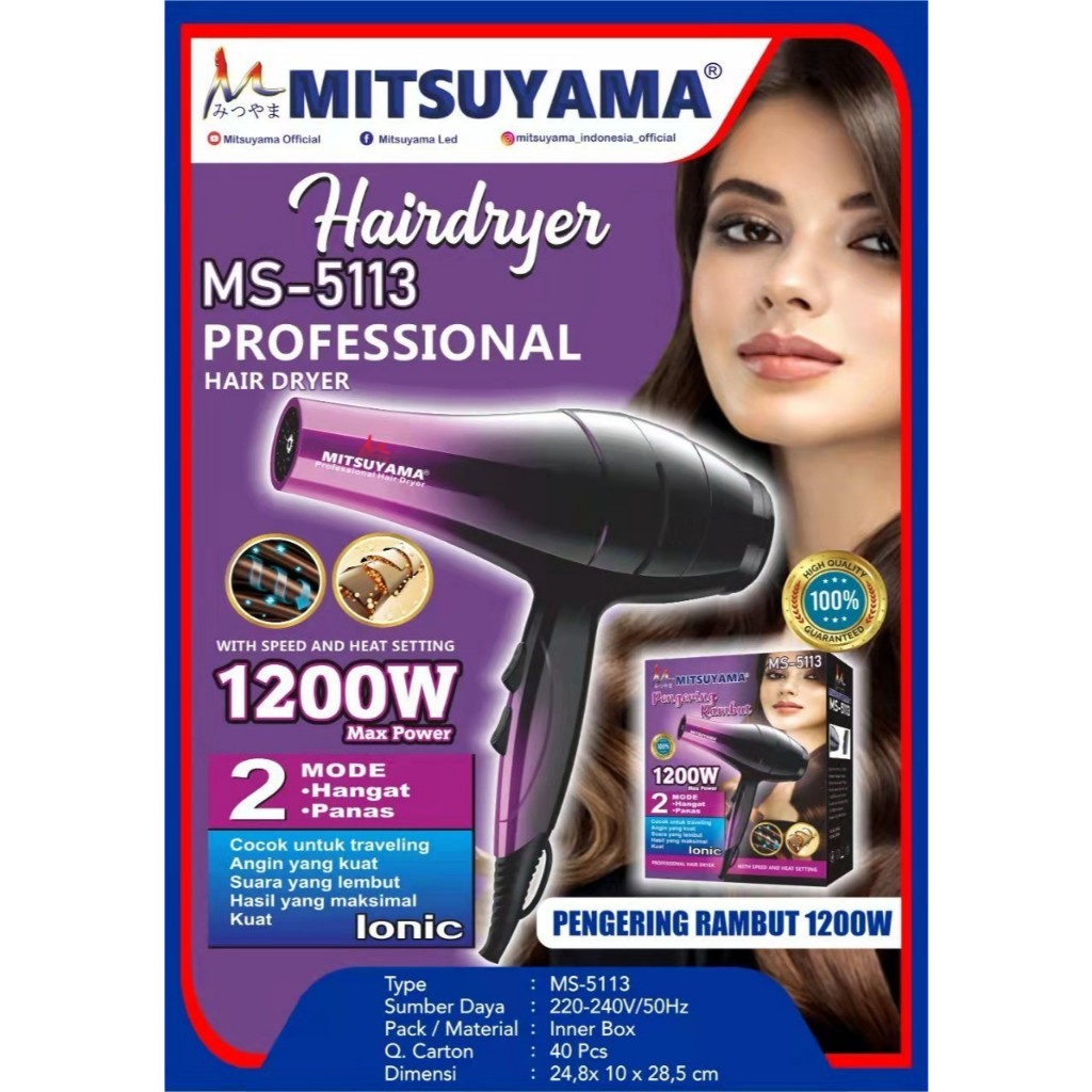 HairDryer / Hair Dryer / Pengering Rambut Pengatur Suhu 150W MS-5113