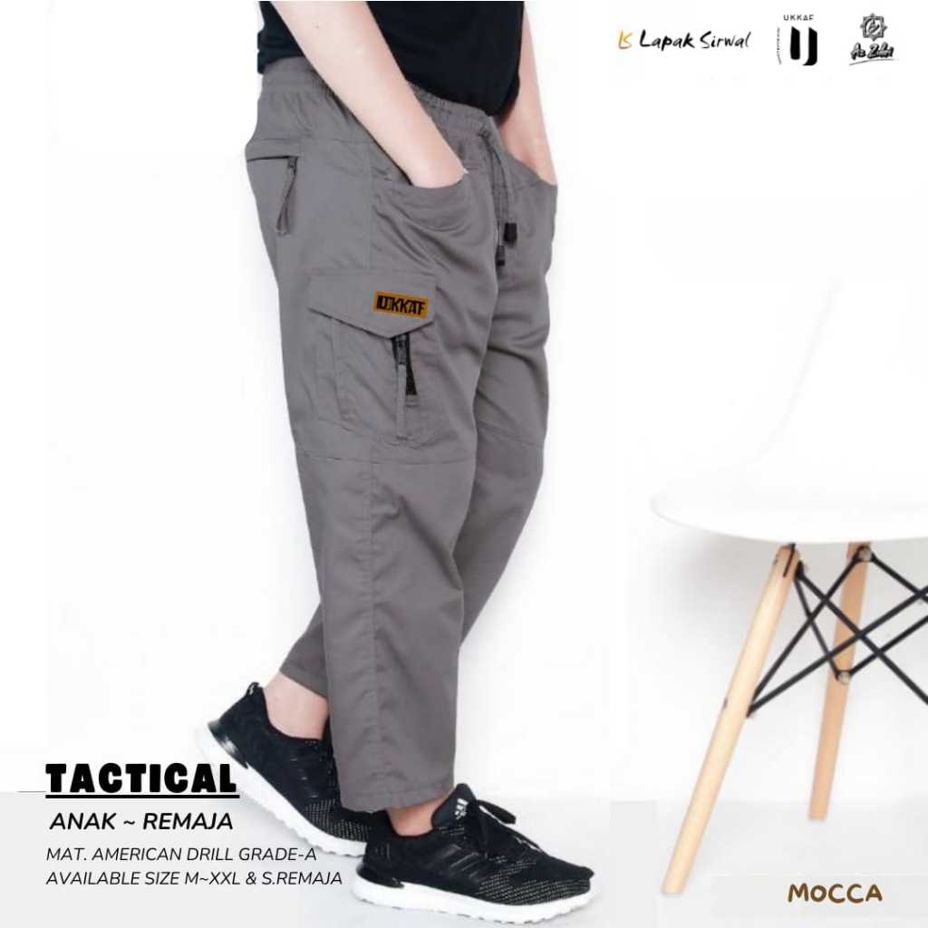 Ukkaf Sirwal Anak Celana Sirwal Cargo Tactical Anak dan Remaja 6-16 Tahun Anak dan Remaja Celana Sir
