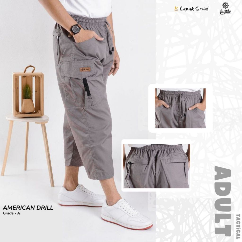 Az Zuhri Sirwal Tactical Dewasa (Wi-Tac) | Celana Sirwal Cargo Tactical Sirwal Pria Dewasa | Size S 