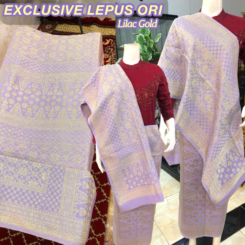 Exclusive Songket Lepus ORI Lilac Gold Gradiasi Berlian /Lepus Gebeng warna ORI /songket tenun asli 