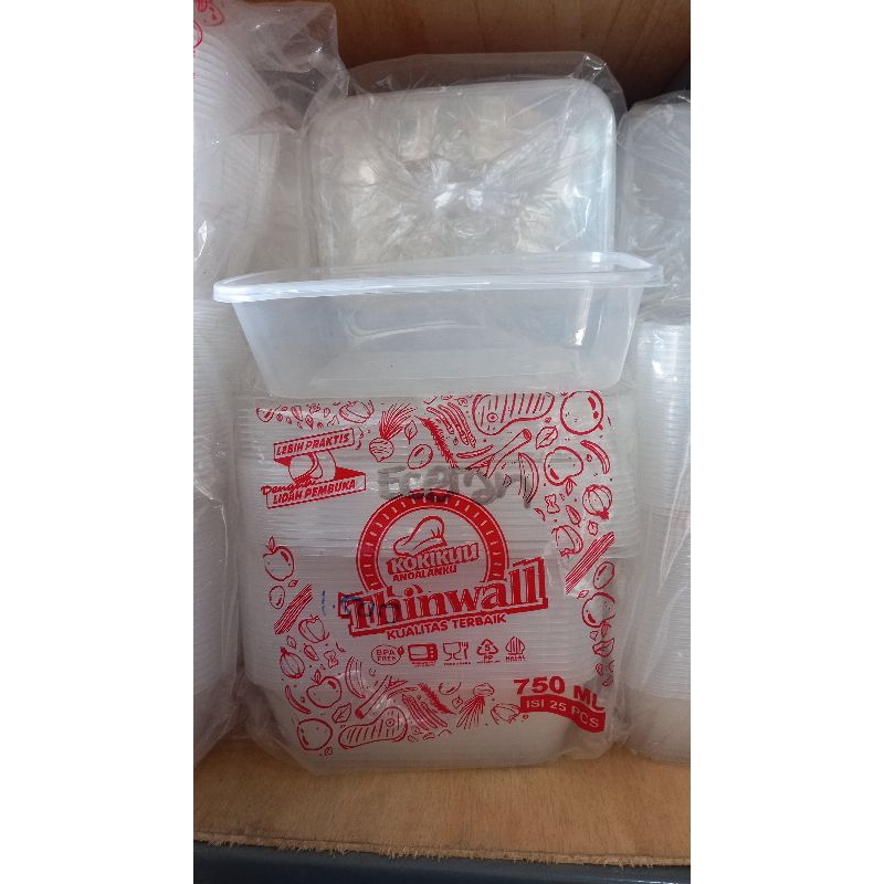Thinwall 750ml / kotak makan plastik / tempat kotak nasi / food container 750ml