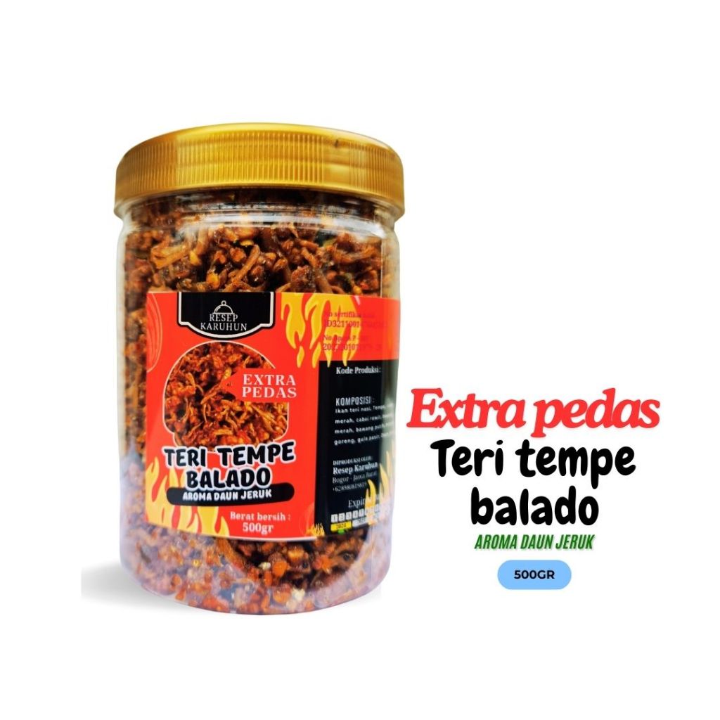 

Extra pedas teri tempe balado