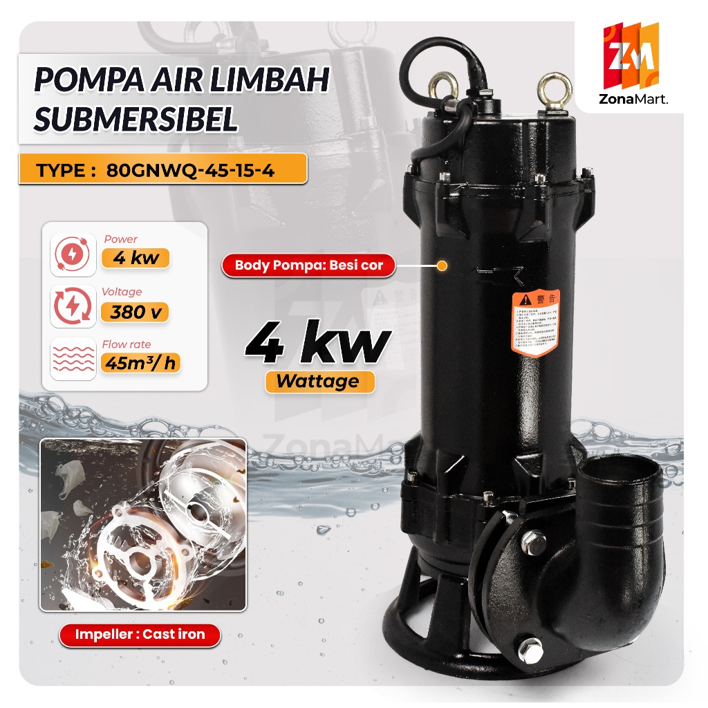 Pompa Air Celup Limbah – Pompa Celup Pemotongan pompa hisap lumpur pompa hisap septictank 4kw