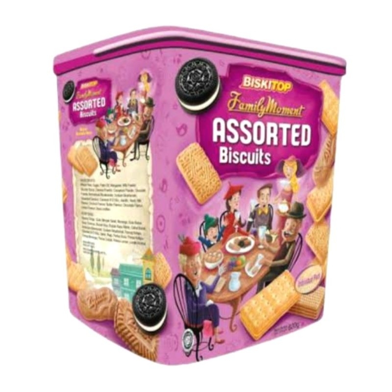 

Biskitop biskuit kaleng kue wafer ember plastik roti lebaran pink assorted promo murah 600 gr