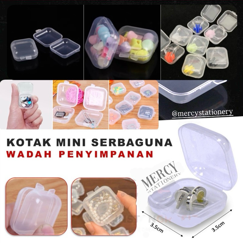 Kotak Mini Transparan Serbaguna Wadah Perhiasan Box Kecil Bening