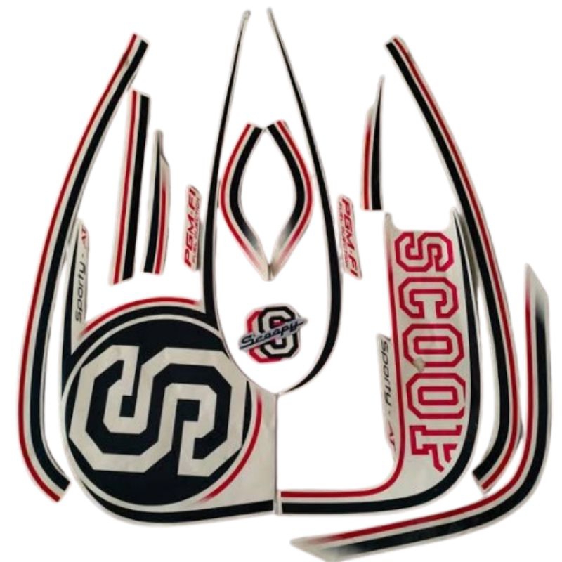 striping scoopy sporty 2014 putih