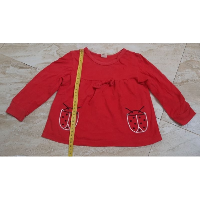 Kaos anak merah lengan panjang (preloved)