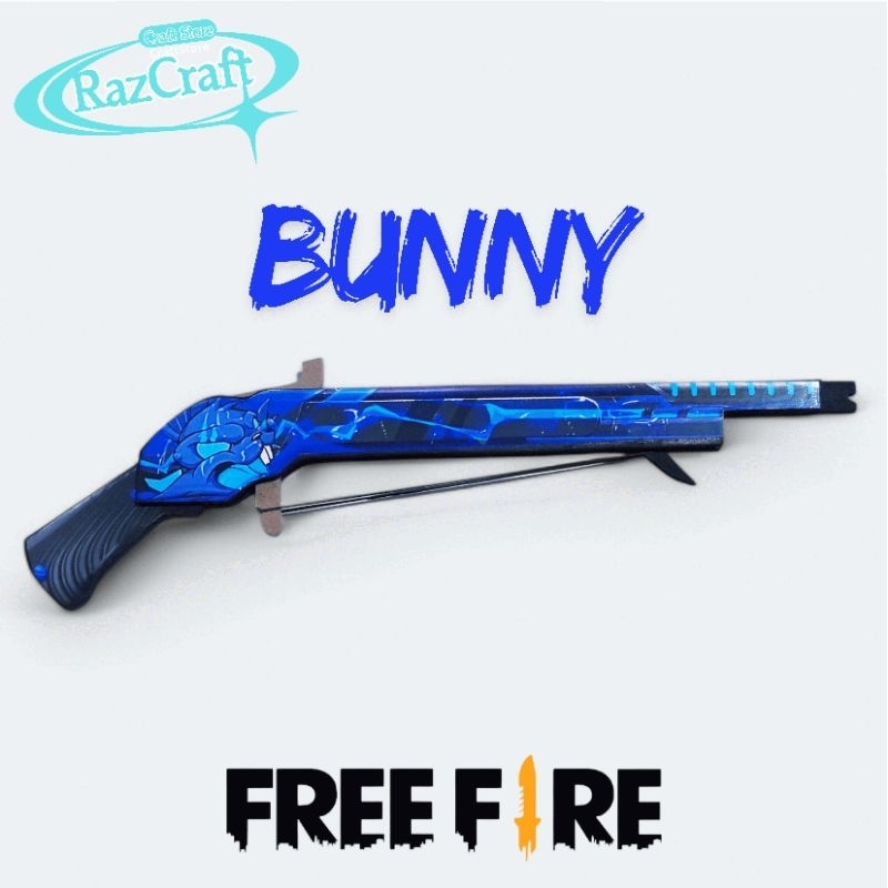 Mainan Anak Shotgun SG 2 Kayu Bunny FreeFire FF Peluru Karet