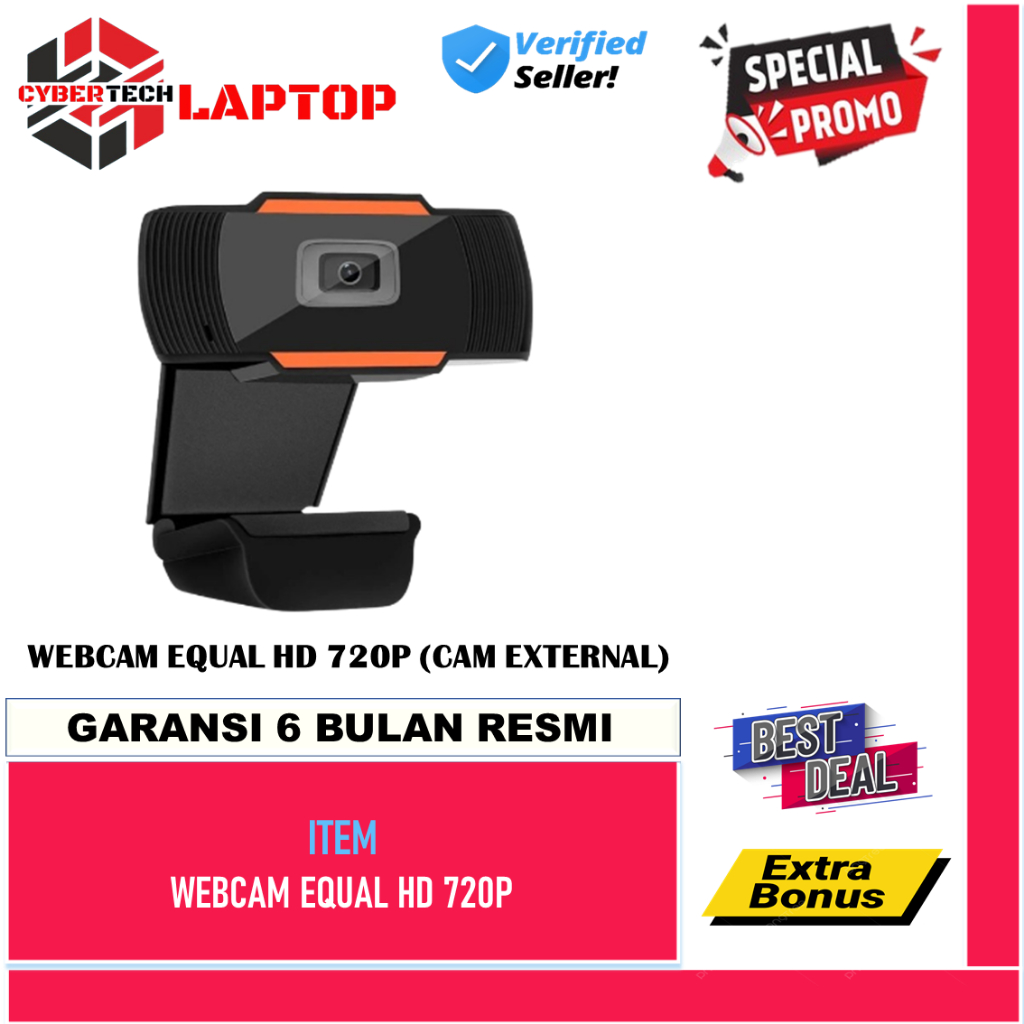 Webcam Equal HD 720P - Camera External Laptop / PC
