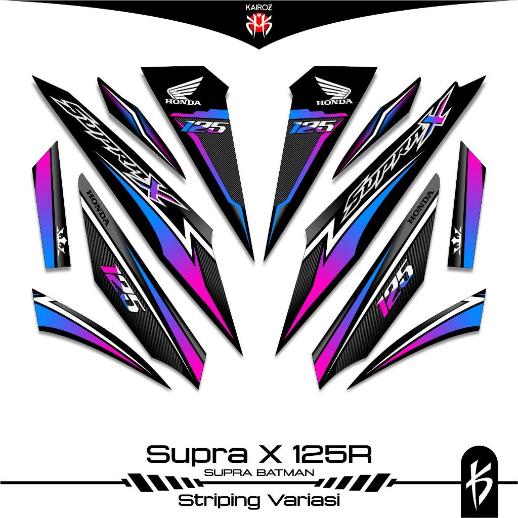 STRIPING SUPRA X 125 KARBU SKU 93 BATMAN STICKER STIKER HONDA SUPRA X 125 WAVE 125I SUPRA X 125R